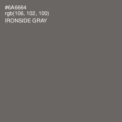 #6A6664 - Ironside Gray Color Image